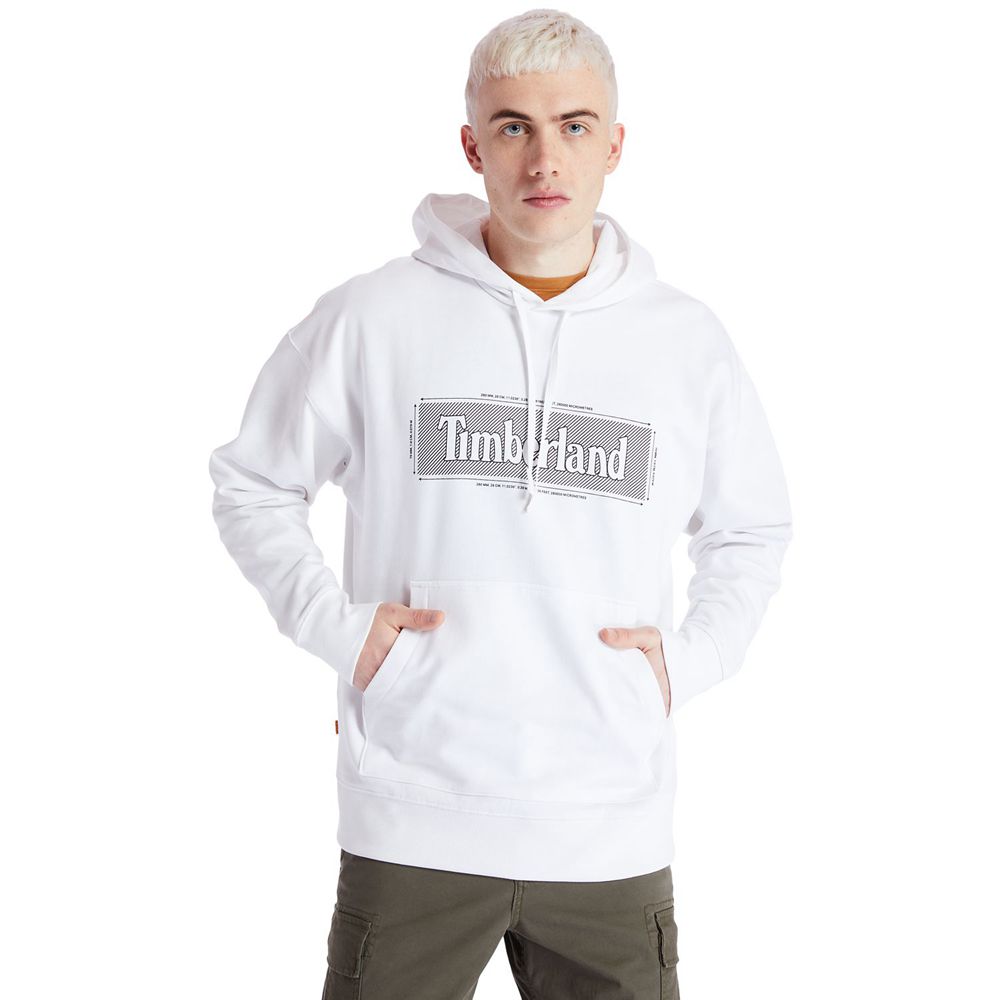 Sudadera Timberland Argentina Hombre - Logo Hoodie - Blancas - GTSVQK-374